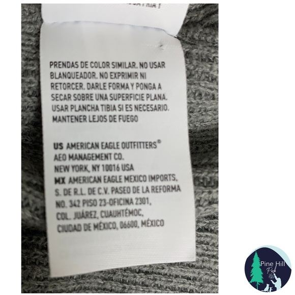 SOLD American Eagle Sweater Small Gray Crew Henley Long Sleeve Lightweight EUC - Picture 5 of 9